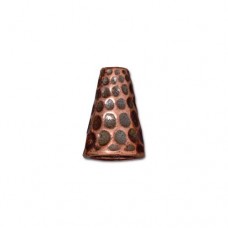 13mm Tall Hammertone Cone - Antique Copper Plated