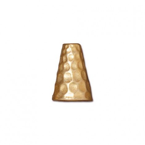 13mm Tall Hammertone Cone - 22K Gold Plated