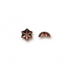 5mm TierraCast Talavera Star Beadcap - Antique Copper Plated