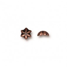 5mm TierraCast Talavera Star Beadcap - Antique Copper Plated - Pack of 5