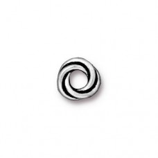 8.7mm (3.5mmID) TierraCast Twisted Spacer - Antique Silver