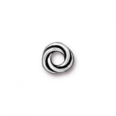 8.7mm (3.5mmID) TierraCast Twisted Spacer - Antique Silver