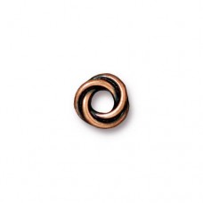 8.7mm (3.5mmID) TierraCast Twisted Spacer - Antique Copper