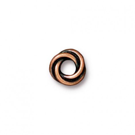8.7mm (3.5mmID) TierraCast Twisted Spacer - Antique Copper