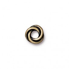 8.7mm (3.5mmID) TierraCast Twisted Spacer - Brass Oxide - Pack of 2