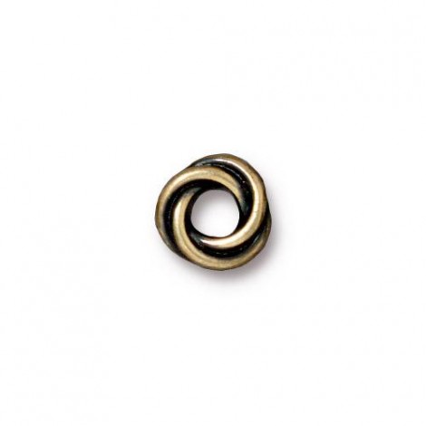 8.7mm (3.5mmID) TierraCast Twisted Spacer - Brass Oxide