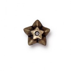 8mm TierraCast Star Beadcap - Antique Brass Oxide
