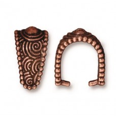 16.5mm TierraCast Large Spiral Pinch Bail - Antique Copper Plated - Each