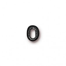 8x6mm TierraCast Oval Distressed Large Hole Bead - Black Oxide