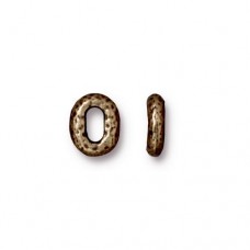 8x6mm TierraCast Oval Distressed Large Hole Bead - Brass Oxide - Pack of 6