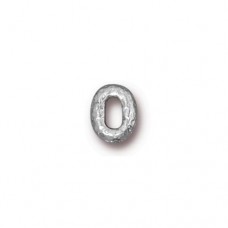 8x6mm TierraCast Oval Distressed Large Hole Bead - White Bronze - Pack of 5