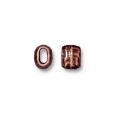 7x5.5mm TierraCast Barrel Bead or Transition Crimp - 2x4.3mm ID - Antique Copper