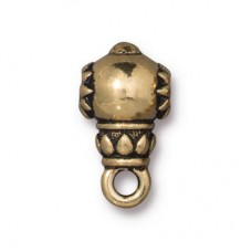 16x9mm TierraCast Lotus Guru Beads - Antique 22k Gold Plated