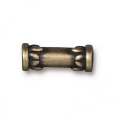 15x6mm TierraCast Lotus Tube Bead - Brass Oxide