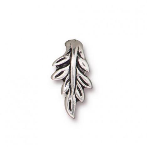 16x9mm TierraCast Botanical Pinch Bail - Antique Fine Silver Plated - Each