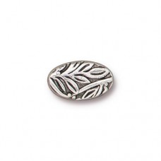 7.8x12.9mm TierraCast Botanical Bead - Antique Fine Silver Plated