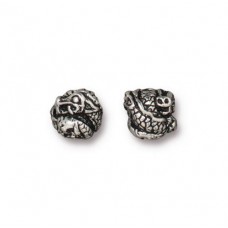 8mm TierraCast Chinese Dragon Beads - Antique Fine Silver Plated