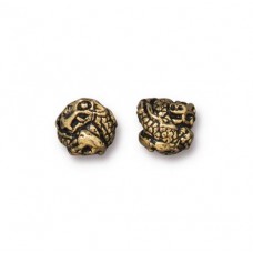 8mm TierraCast Chinese Dragon Beads - Antique 22K Gold Plated