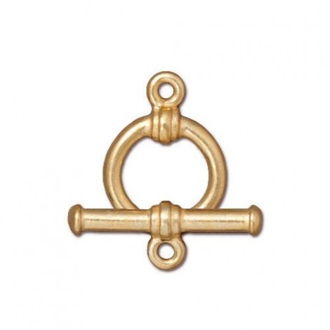 11mm TierraCast Bar & Toggle Ring Clasp - Bright 22K Gold Plated