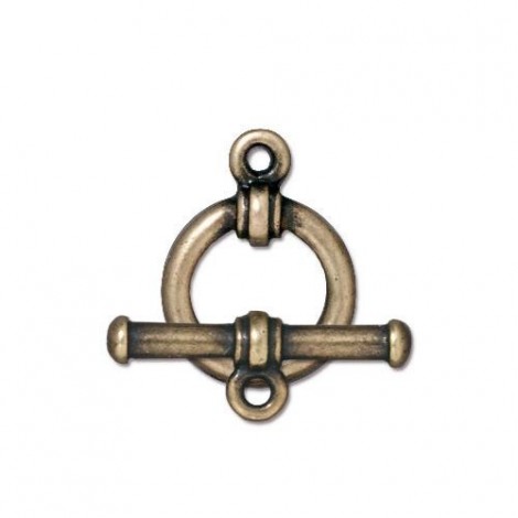 11mm TierraCast Bar & Ring Toggle Clasp - Ant Brass