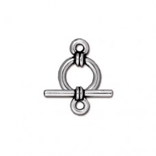 9mm TierraCast Wrapped Toggle Clasp Set - Antique Silver Plated - Per Set