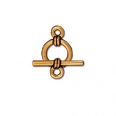 9mm TierraCast Wrapped Toggle Clasp Set - Antique Gold Plated