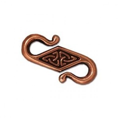 22x10mm TierraCast Celtic S-Hook Clasp - Antique Copper - Each 22x10mm TierraCast Celtic S-Hook Clasp - Antique Copper - Each