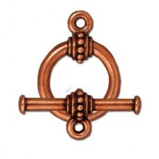 15mm TierraCast Large Beaded Clasp Set - Ant Copper - Per Set