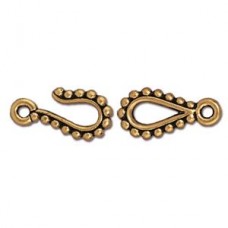 TierraCast Beaded Hook & Eye Clasp - Antique 22K Gold Plated