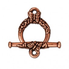 15mm TierraCast Butterfly Toggle Clasp Set - Antique Copper Plated