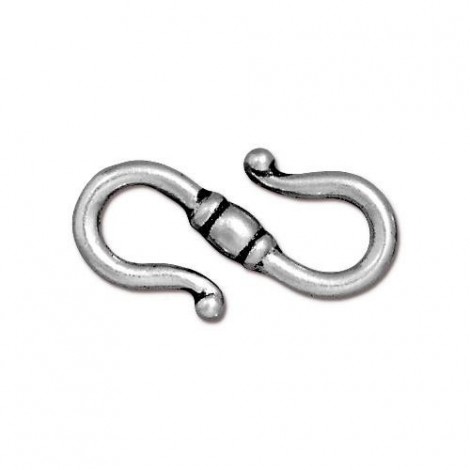 23x12mm TierraCast Classic 'S' Clasp - Antique Fine Silver Plated - Each
