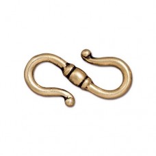 23x12mm TierraCast Classic 'S' Clasp - Antique 22K Gold Plated
