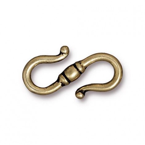 23x12mm TierraCast Classic 'S' Clasp - Brass Oxide - Each 23x12mm TierraCast Classic 'S' Clasp - Brass Oxide - Each