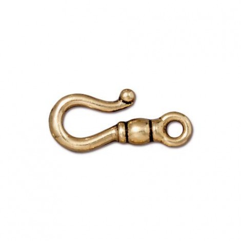 20mm TierraCast Classic Hook Clasp - Antique 22K Gold Plated