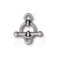 10mm (3/8") TierraCast Anna Toggle Clasp Set - Antique Silver Plated