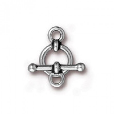 10mm (3/8") TierraCast Anna Toggle Clasp Set - Antique Silver Plated
