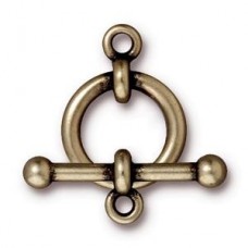 15.7mm TierraCast Anna Toggle Clasp Set - Brass Oxide