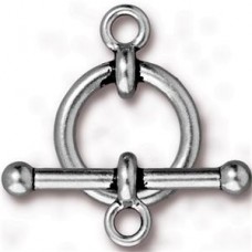18mm TierraCast Anna Toggle Clasps - Antique Fine Silver Plated - Each