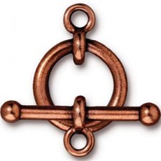 18mm TierraCast Anna Toggle Clasps - Antique Copper Plated