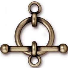 18mm TierraCast Anna Toggle Clasps - Brass Oxide