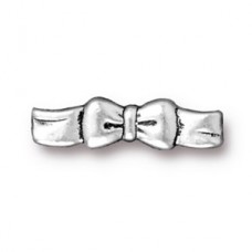 17mm TierraCast Bow Clasp Bar - Fine Silver Plated - Pack of 2
