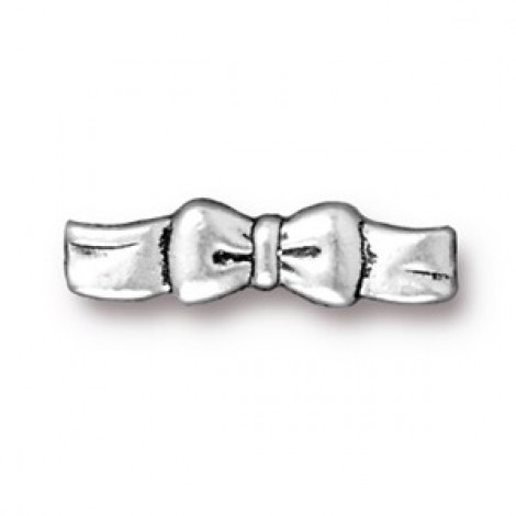 17mm TierraCast Bow Clasp Bar - Fine Silver Plated