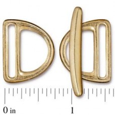 24mm TierraCast Slotted D-Ring Toggle Clasps - Bright Gold - Each
