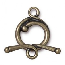 17mm TierraCast Renaissance Toggle Clasp Set - Brass - Per Set