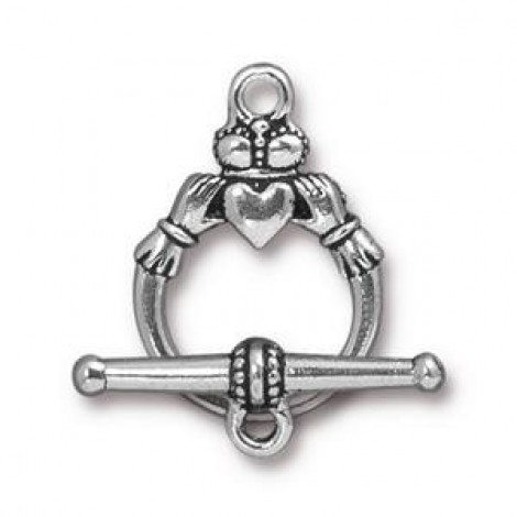 16mm TierraCast Claddagh Toggle Clasp Set - Ant Silver