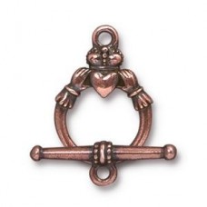 16mm TierraCast Claddagh Toggle Clasp Set - Ant Copper - Each
