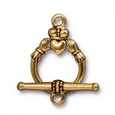 16mm TierraCast Claddagh Toggle Clasp Set - Ant Gold
