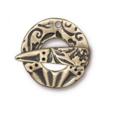 19mm TierraCast Flora Toggle Clasp Set - Brass Oxide - Per Set