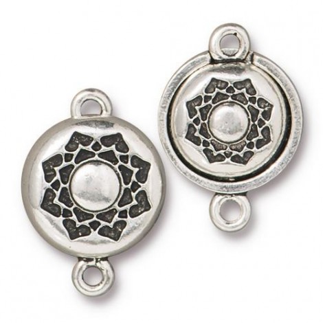 14x18mm TierraCast Lotus Magnetic Clasp - Antique Fine Silver Plated - Each 14x18mm TierraCast Lotus Magnetic Clasp - Antique Fine Silver Plated - Each