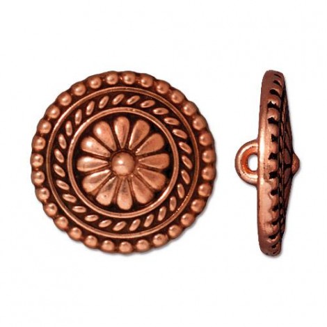 17mm TierraCast Antique Copper Bali Button - Each